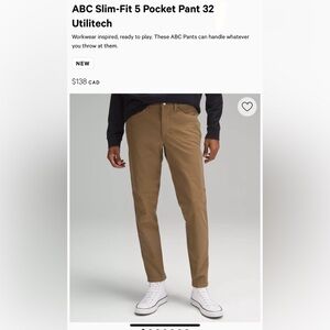 Lululemon men’s ABC slim fit pant size 30